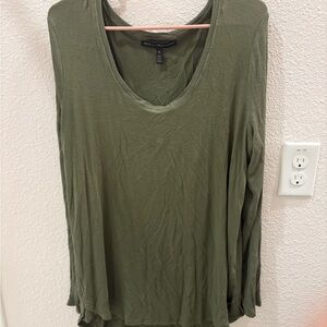 White House Black Market Olive Green Women's Top